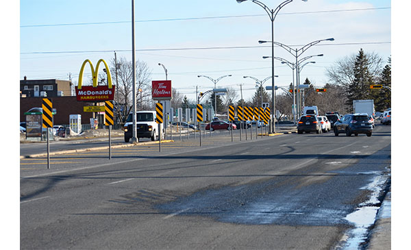 Intersection de la route 112 et de la rue Notre-Dame à Chambly (Photo: Mathieu Tye)