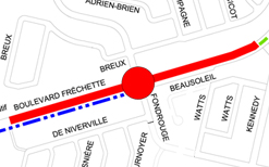Début de la construction du nouveau carrefour giratoire