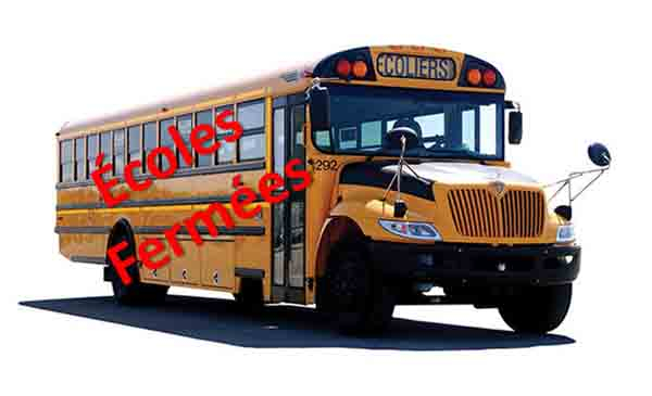 &Eacute;coles ferm&eacute;es en raison du verglas