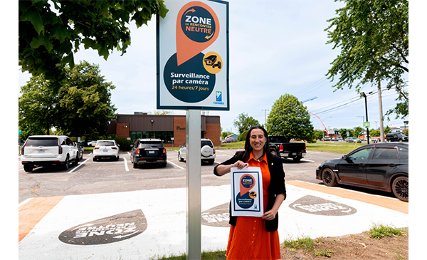 La mairesse de Chambly, Alexandra Labbé lors de l&#039;inauguration de la zone neutre (Photo: courtoisie, Ville de Chambly)