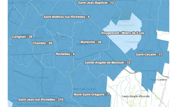 COVID-19 : bilan de la Montérégie en date du 15 mai