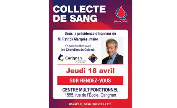 Collecte de sang du maire de Carignan