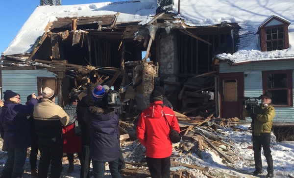 La Maison Boileau lors de sa destruction par la municipalité.