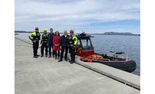 La nouvelle embarcation du Service d’incendie de Chambly débutera ses activités dès ce printemps. (Photo : Marc-Antoine Lessard)