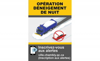 Chambly : inscription aux alertes pour les opérations déneigement de nuit
