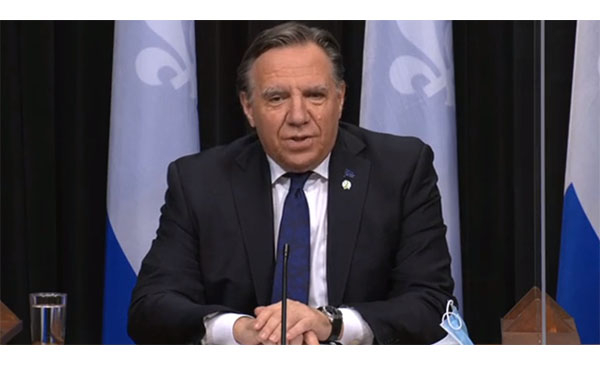 Le premier ministre du Québec, François Legault (Photo: capture d&#039;écran de la conférence de presse )