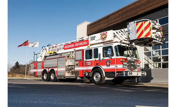 Le nouveau camion-échelle du Service incendie de Richelieu (Photo: courtoisie, Ville de Richelieu)