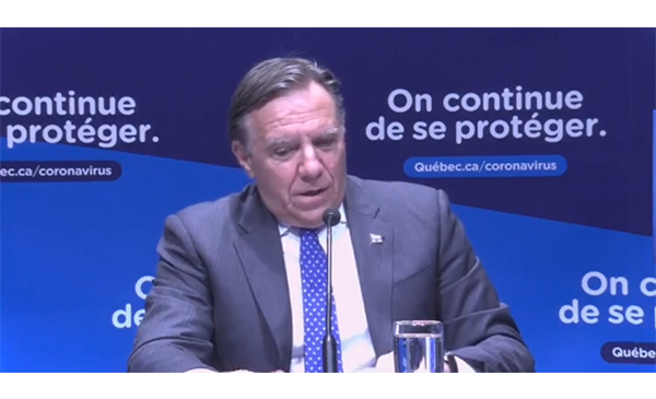 Le premier ministre du Québec, François Legault (Photo: capture de laconférence de presse) 