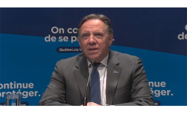 Le premier ministre François Legault (Photo: capture de la conférence de presse)