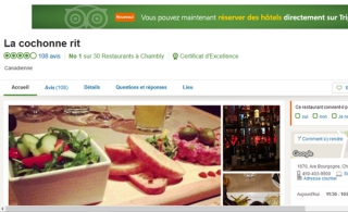 La Cochonne rit obtient son certificat d’excellence de TripAdvisor