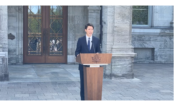 Justin Trudeau, chef du parti libéral du Canada (Photo: Capture d&#039;écran de la conférence de presse) 