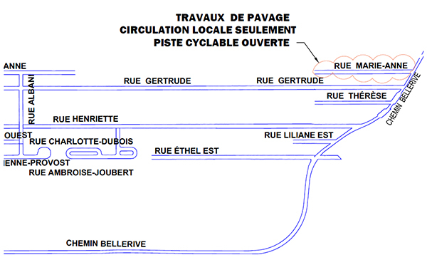 Travaux d’asphaltage sur la rue Marie-Anne Est à Carignan